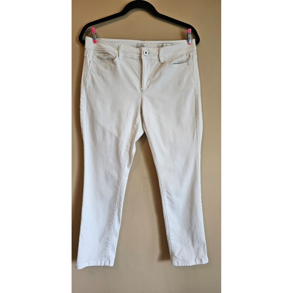J.Jill Denim Authentic Fit Slim Ankle Stretch White Jeans Women's Size 8P